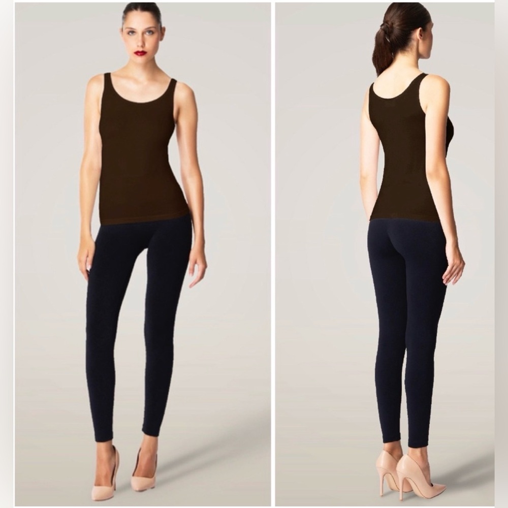 Wolford Jamaika Top Sleeveless Scoop Neck Ballet Neckline in Brown Size Small